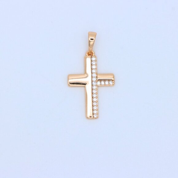 "Crystal-Accented Cross Pendant in Rose Gold Finish, XPPT1577 - Picture 10 of 12